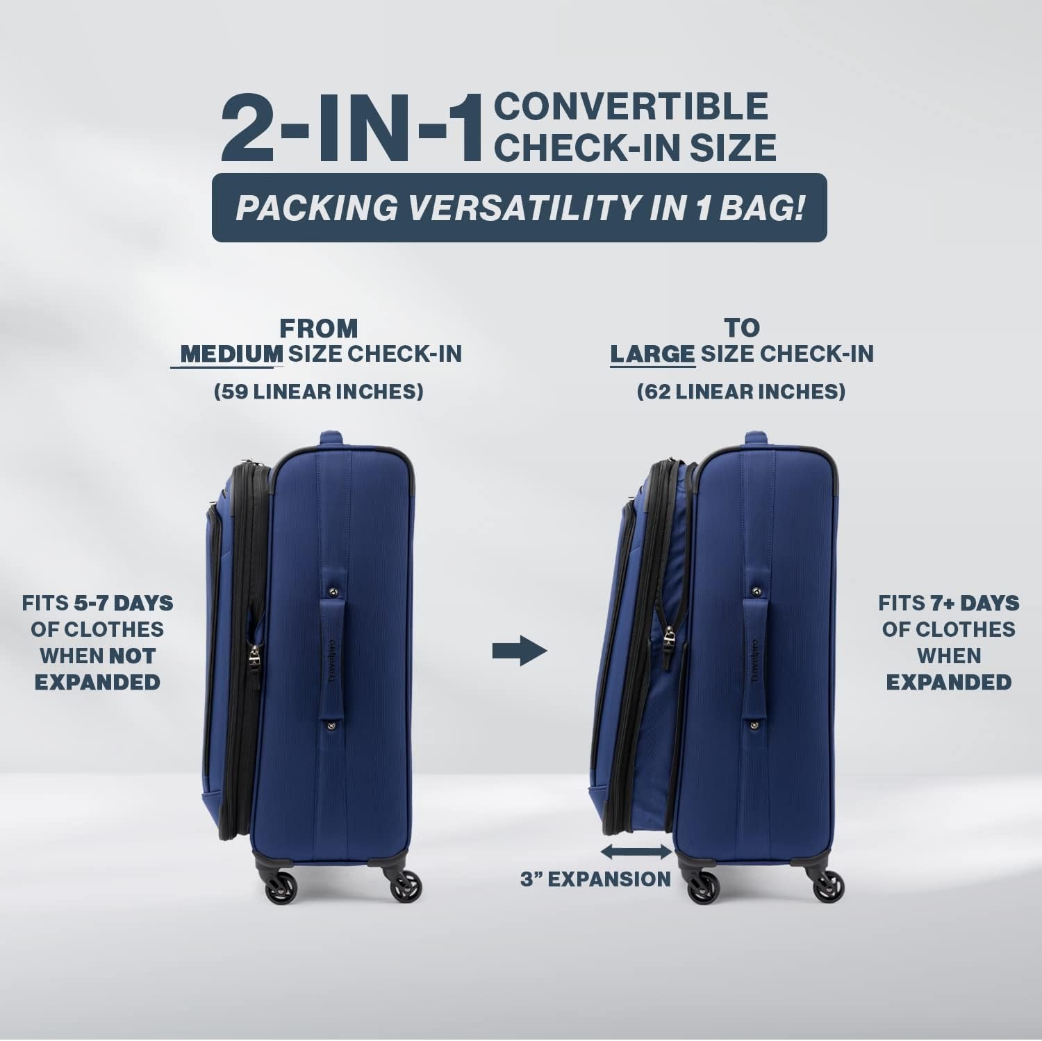 image:imageTravelpro Runway Softside 2Piece Luggage Set BlueBlue