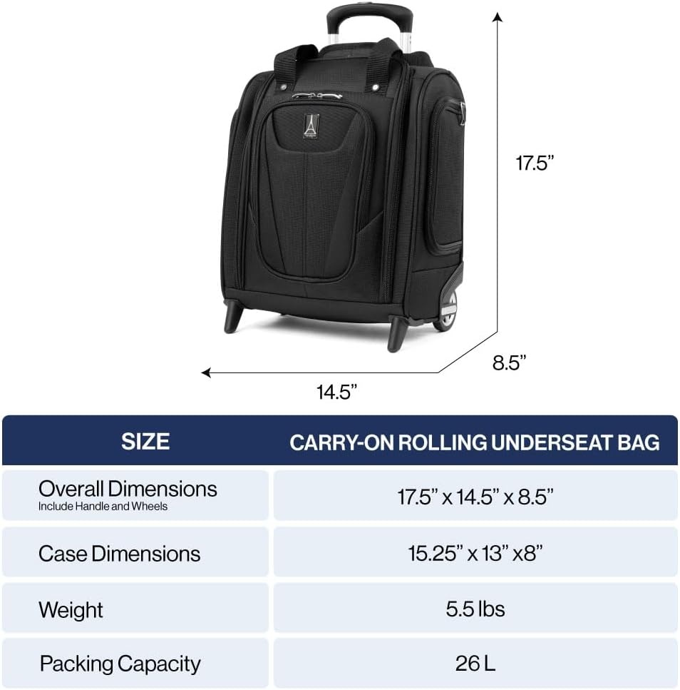 image:imageTravelpro Maxlite 5 Softside CarryOn Underseat Black 15InchChampagne