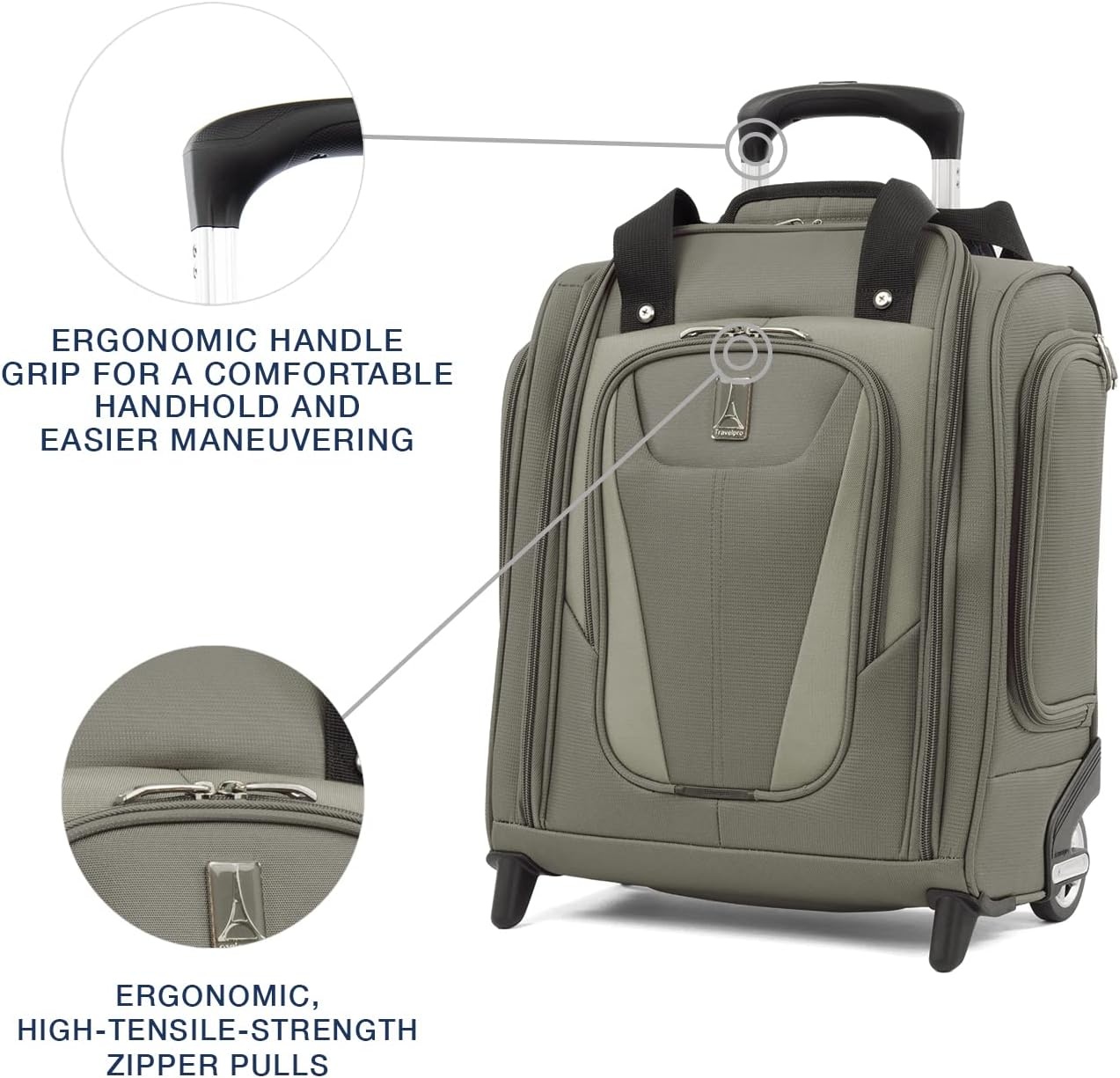 image:imageTravelpro Maxlite 5 Softside CarryOn Underseat Black 15InchSlate Green