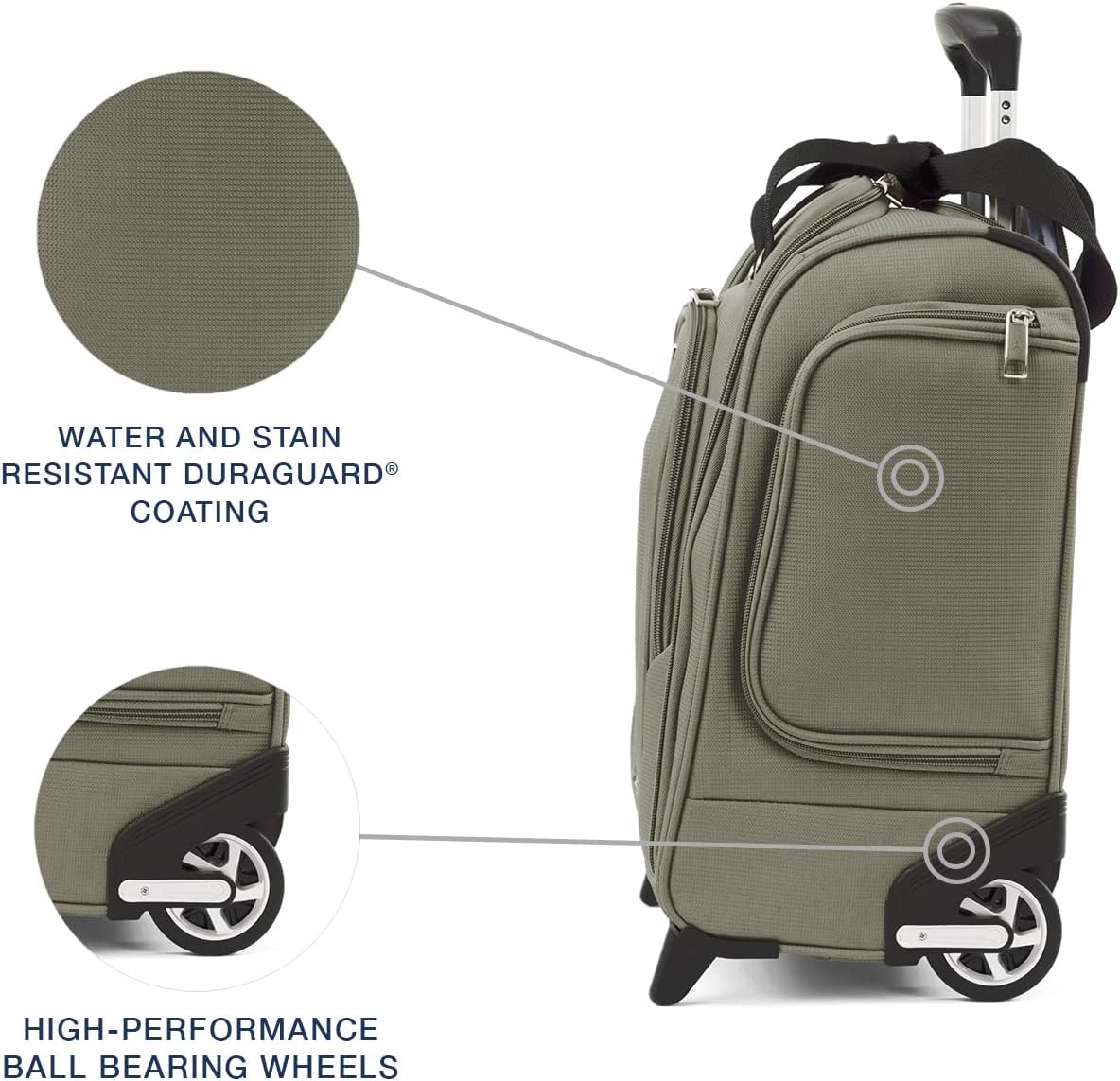 image:imageTravelpro Maxlite 5 Softside CarryOn Underseat Black 15InchSlate Green