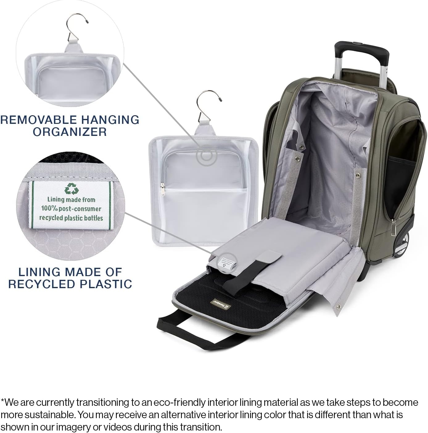 image:imageTravelpro Maxlite 5 Softside CarryOn Underseat Black 15InchSlate Green