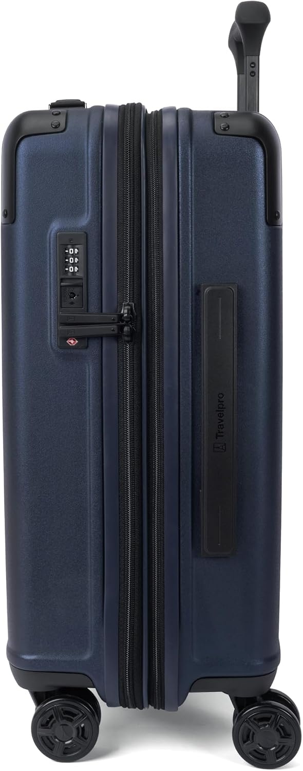 image:imageTravelpro Platinum Elite Hardside Checked Luggage Spinner Black 28InchAviator Navy
