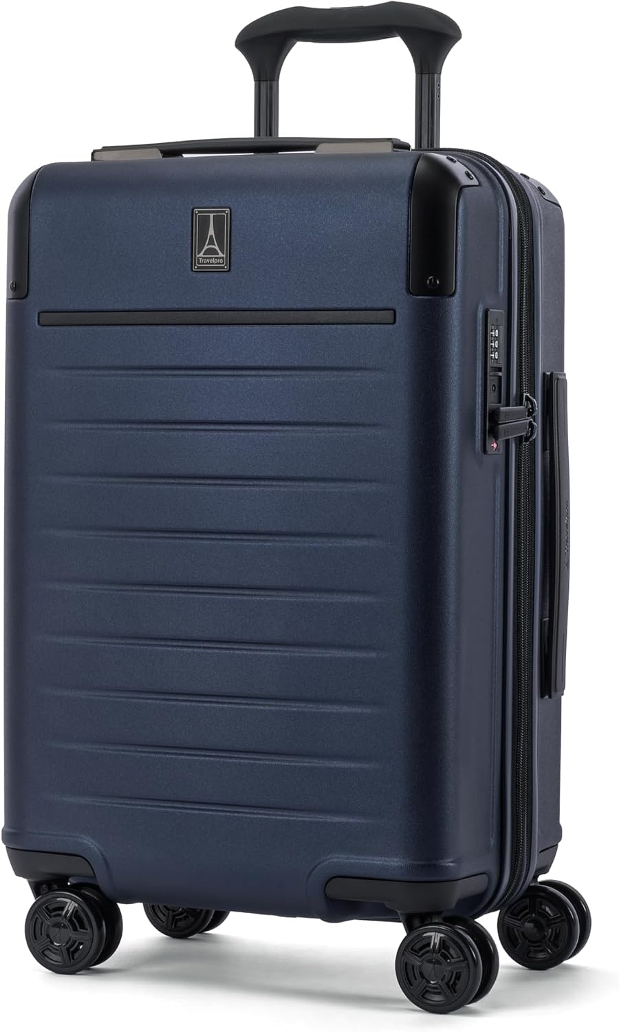 image:imageTravelpro Platinum Elite Hardside Checked Luggage Spinner Black 28InchAviator Navy