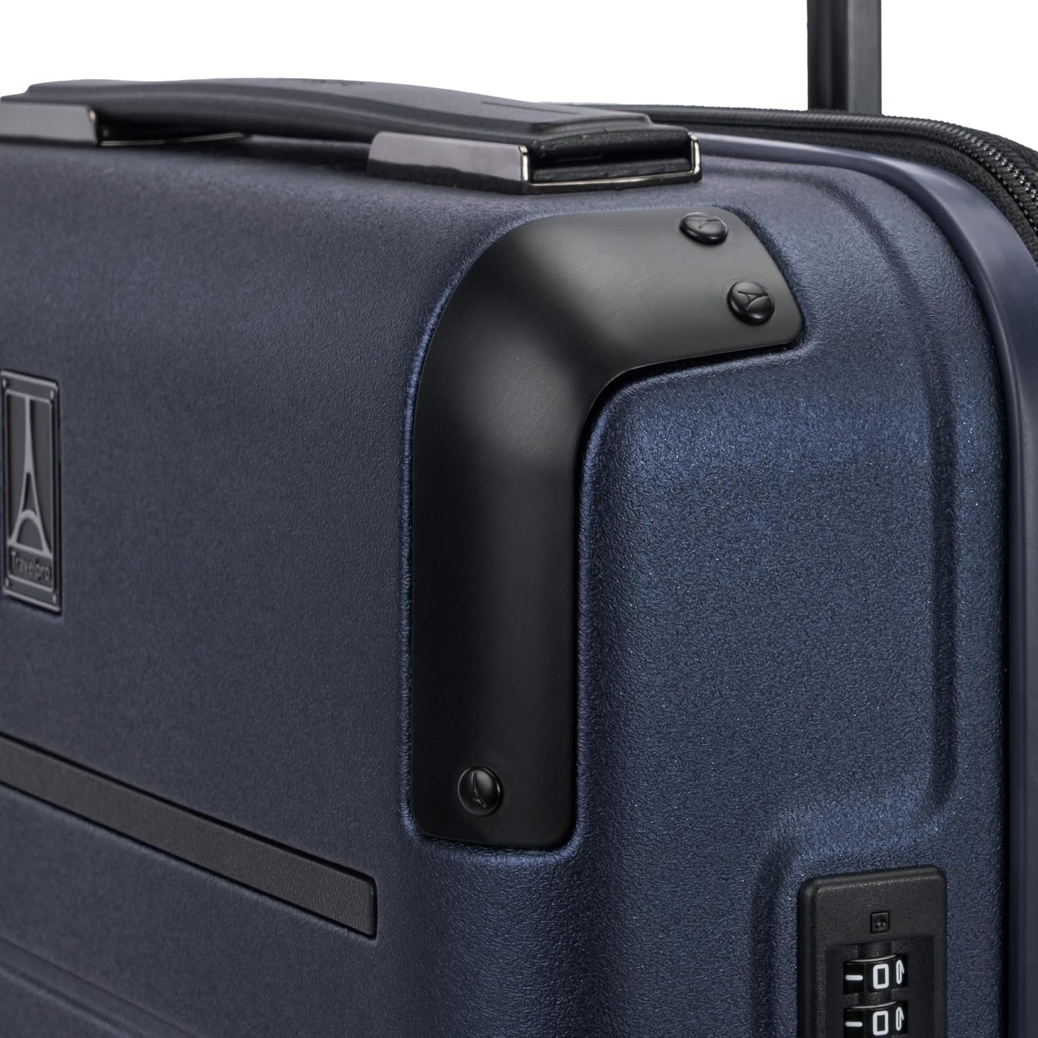 image:imageTravelpro Platinum Elite Hardside Checked Luggage Spinner Black 28InchAviator Navy