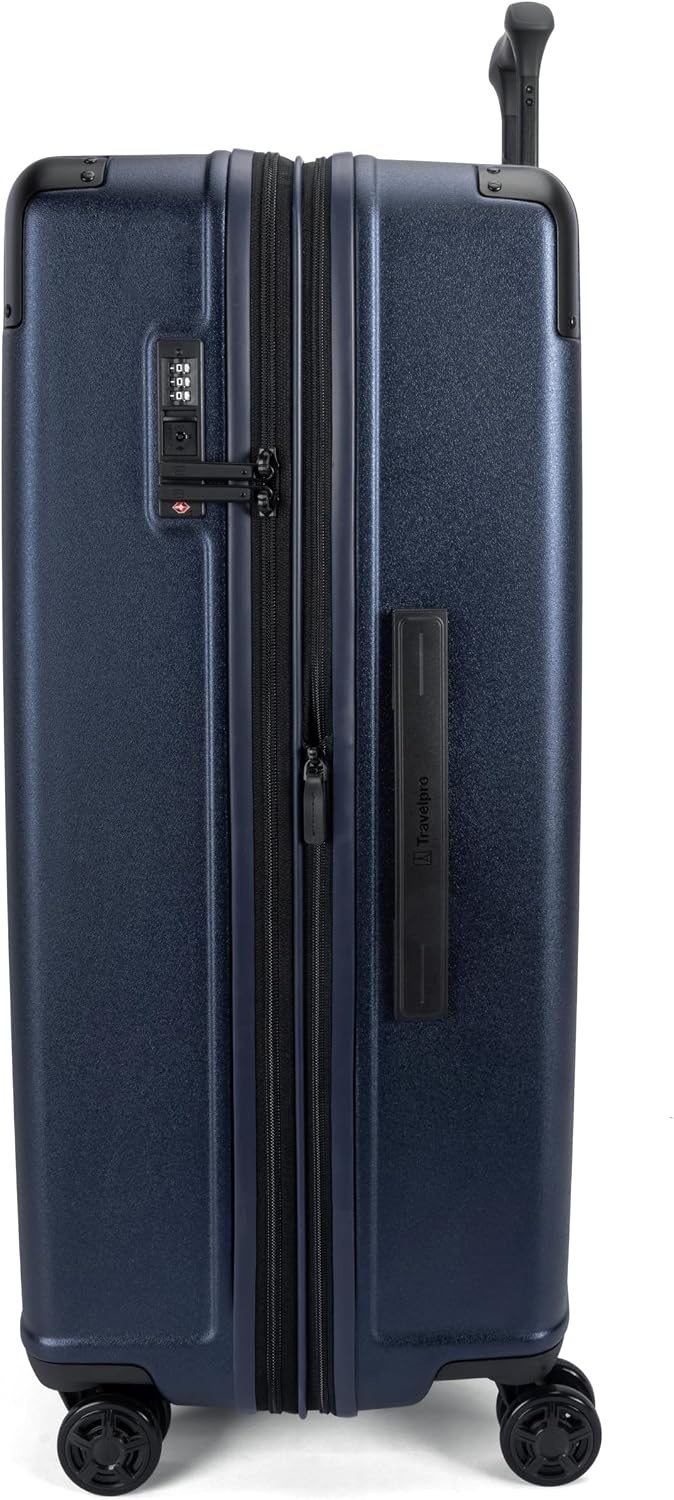 image:imageTravelpro Platinum Elite Hardside Checked Luggage Spinner Black 28InchAviator Navy