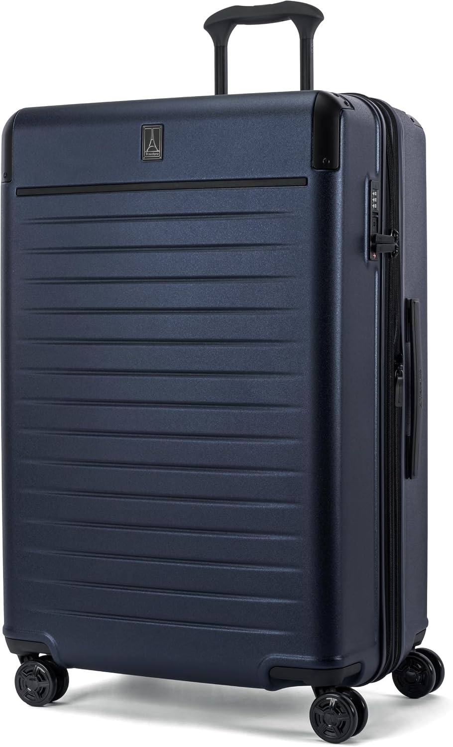 image:imageTravelpro Platinum Elite Hardside Checked Luggage Spinner Black 28InchAviator Navy