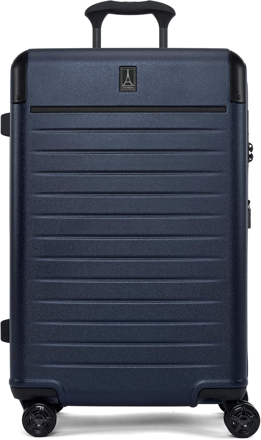 image:imageTravelpro Platinum Elite Hardside Checked Luggage Spinner Black 28InchAviator Navy