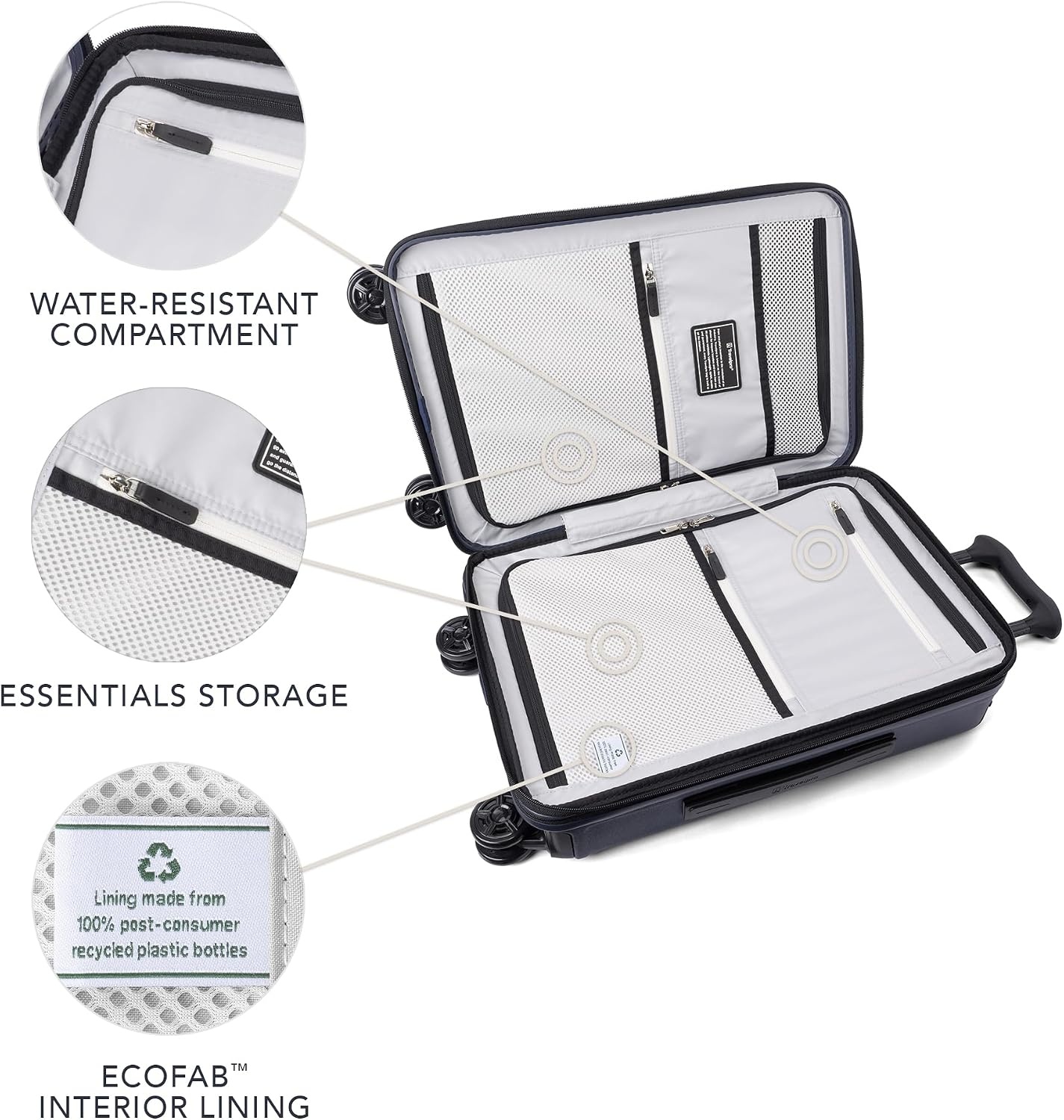 image:imageTravelpro Platinum Elite Hardside Checked Luggage Spinner Black 28InchAviator Navy
