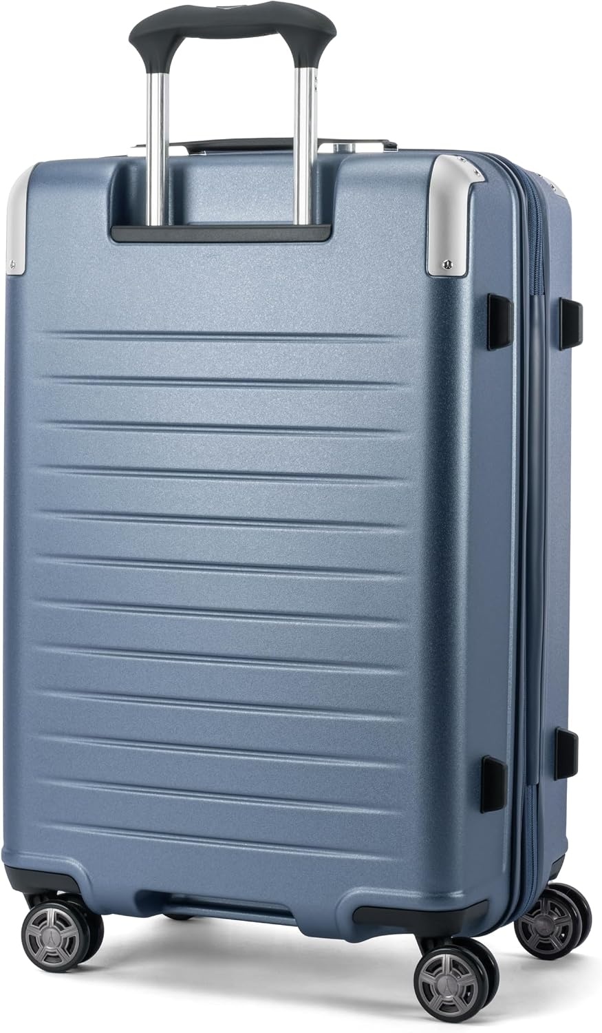 image:imageTravelpro Platinum Elite Hardside Checked Luggage Spinner Black 28InchDark Sky Blue