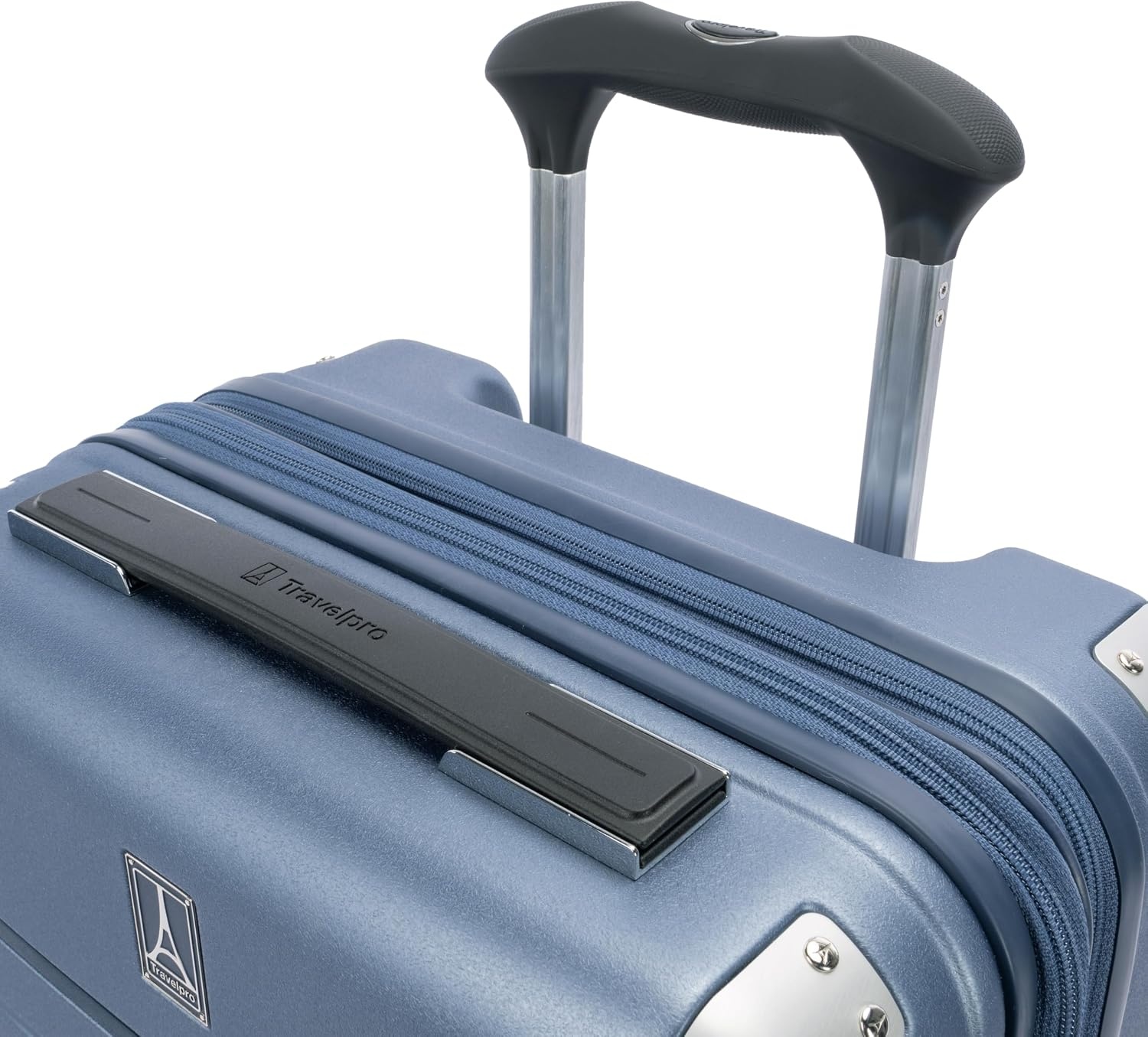 image:imageTravelpro Platinum Elite Hardside Checked Luggage Spinner Black 28InchDark Sky Blue