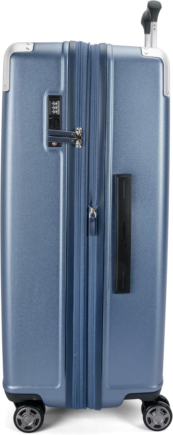 image:imageTravelpro Platinum Elite Hardside Checked Luggage Spinner Black 28InchDark Sky Blue