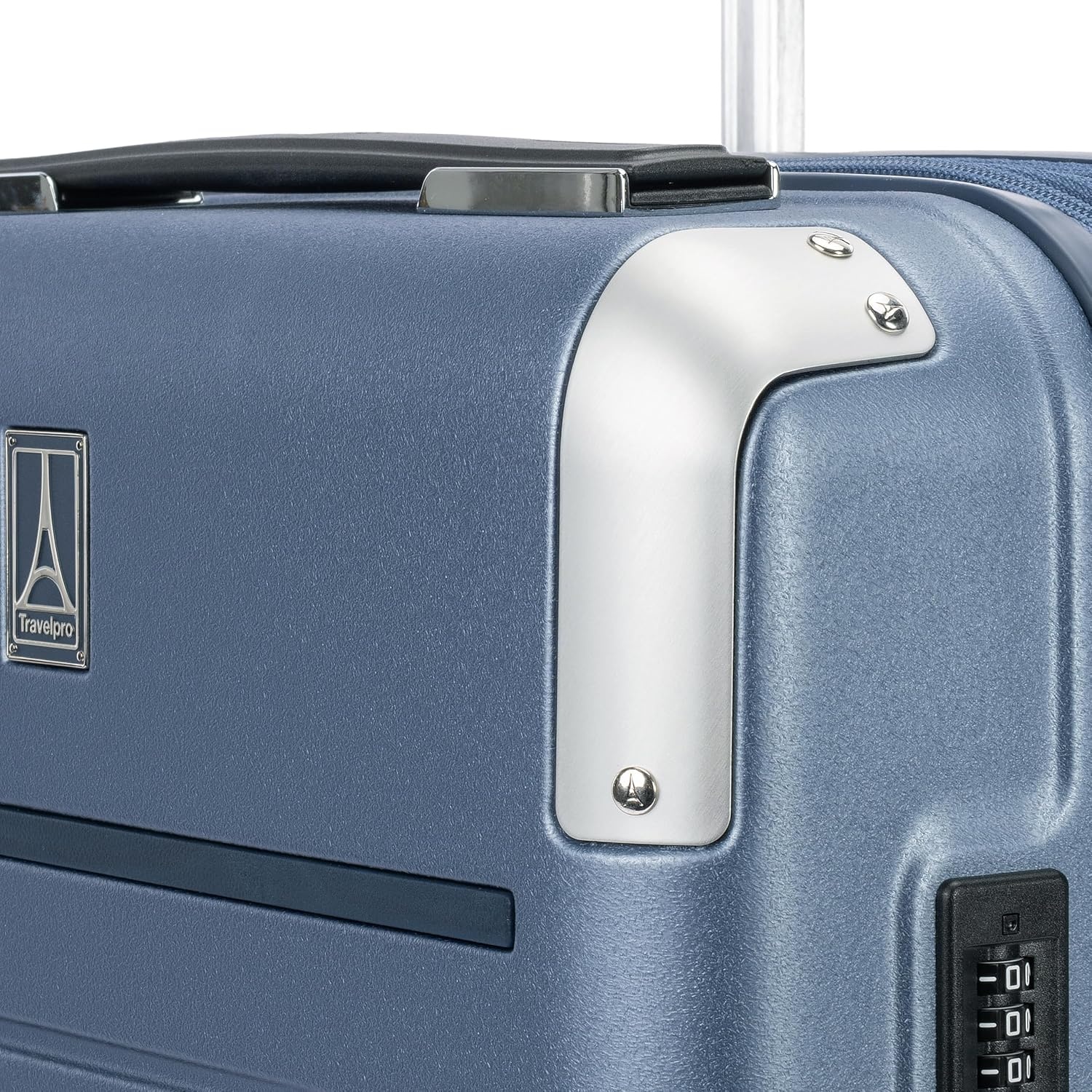 image:imageTravelpro Platinum Elite Hardside Checked Luggage Spinner Black 28InchDark Sky Blue