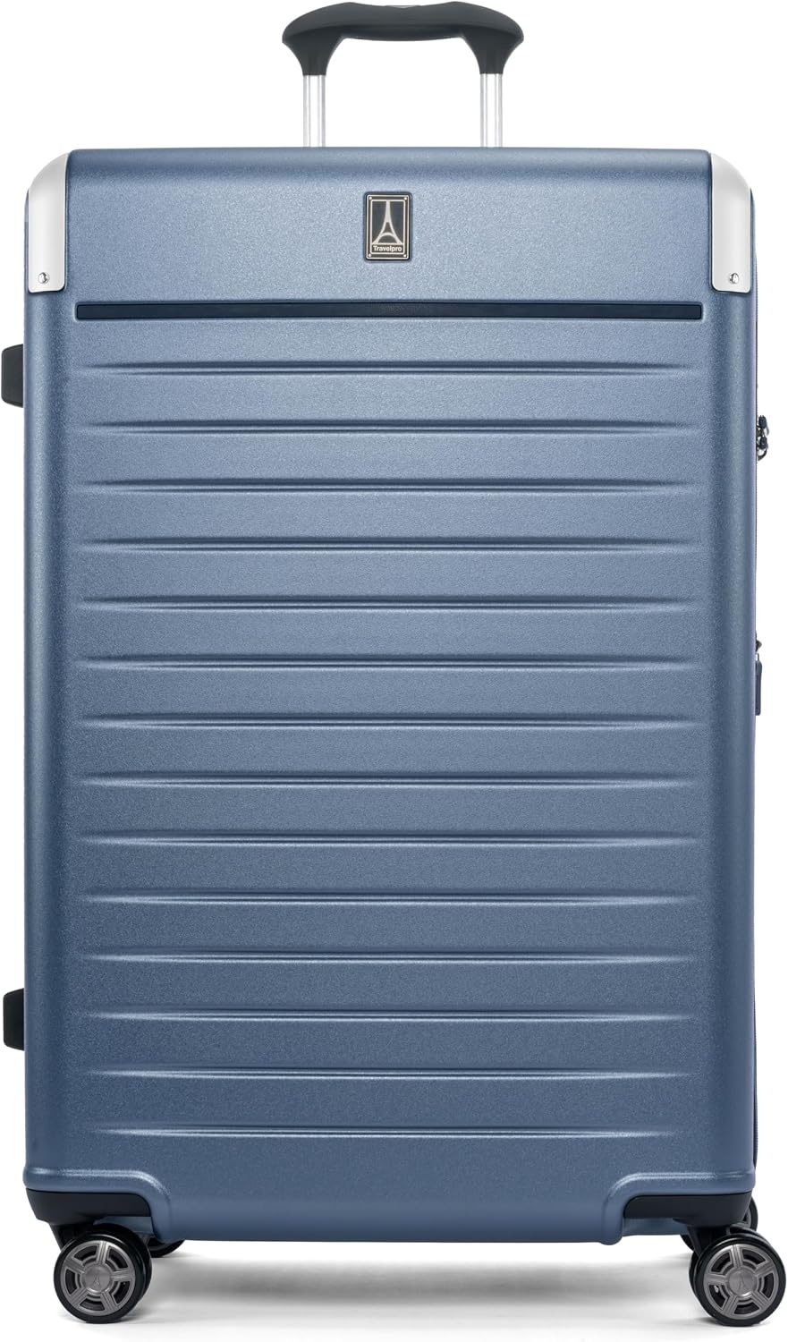 image:imageTravelpro Platinum Elite Hardside Checked Luggage Spinner Black 28InchDark Sky Blue