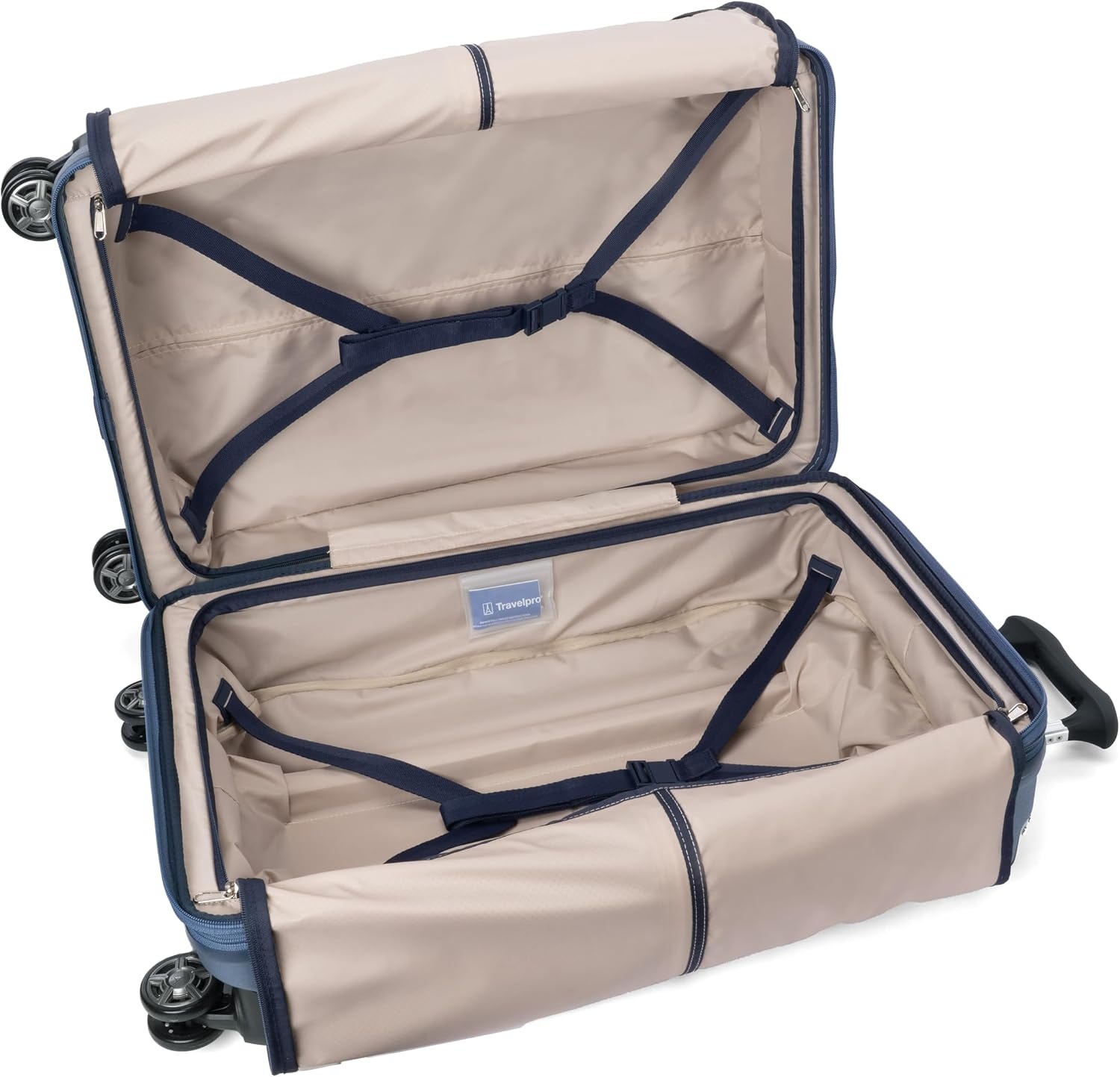 image:imageTravelpro Platinum Elite Hardside Checked Luggage Spinner Black 28InchDark Sky Blue