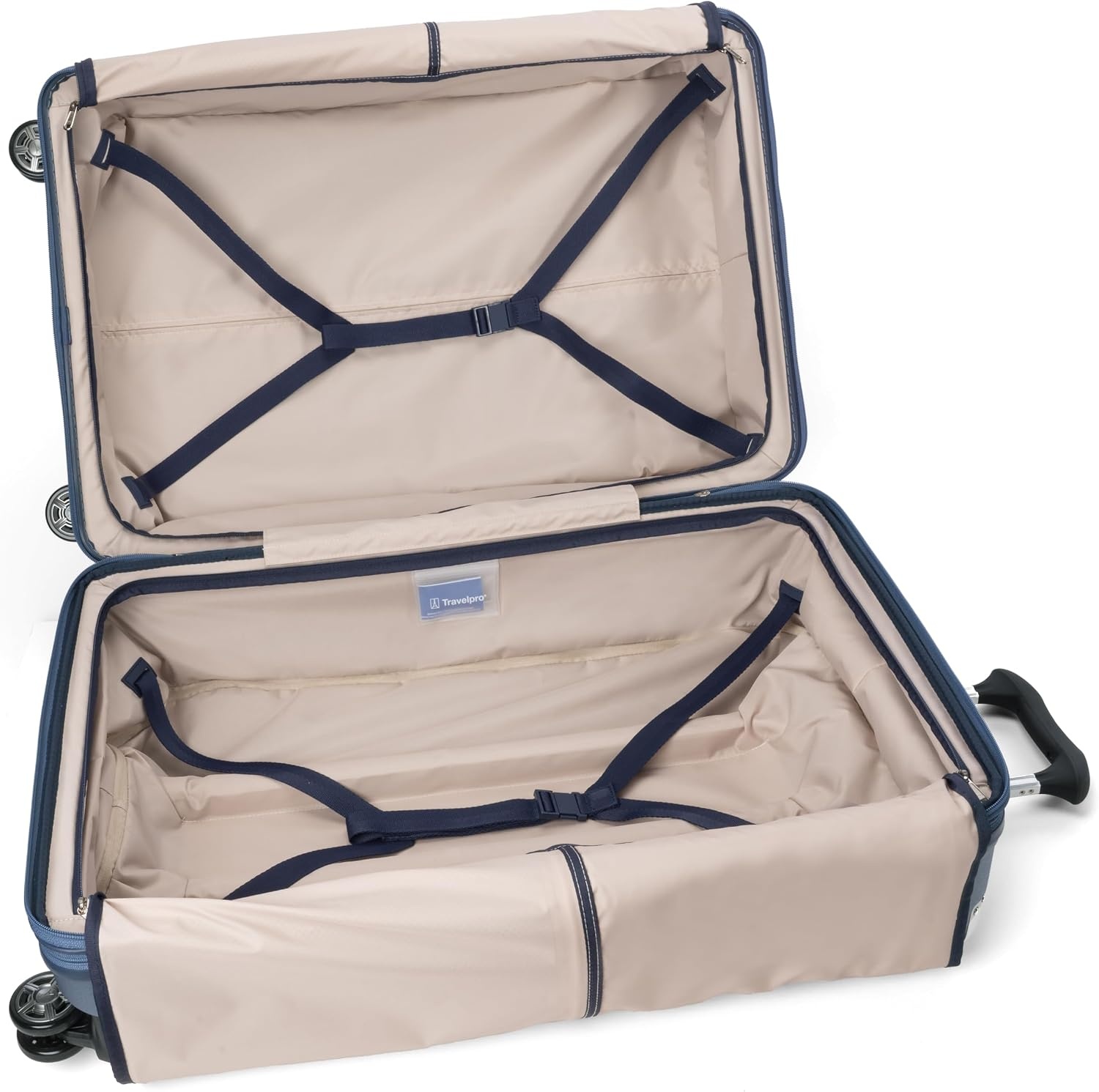 image:imageTravelpro Platinum Elite Hardside Checked Luggage Spinner Black 28InchDark Sky Blue