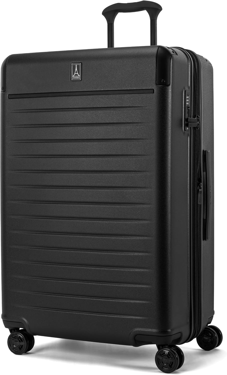 image:imageTravelpro Platinum Elite Hardside Checked Luggage Spinner Black 28InchJet Black