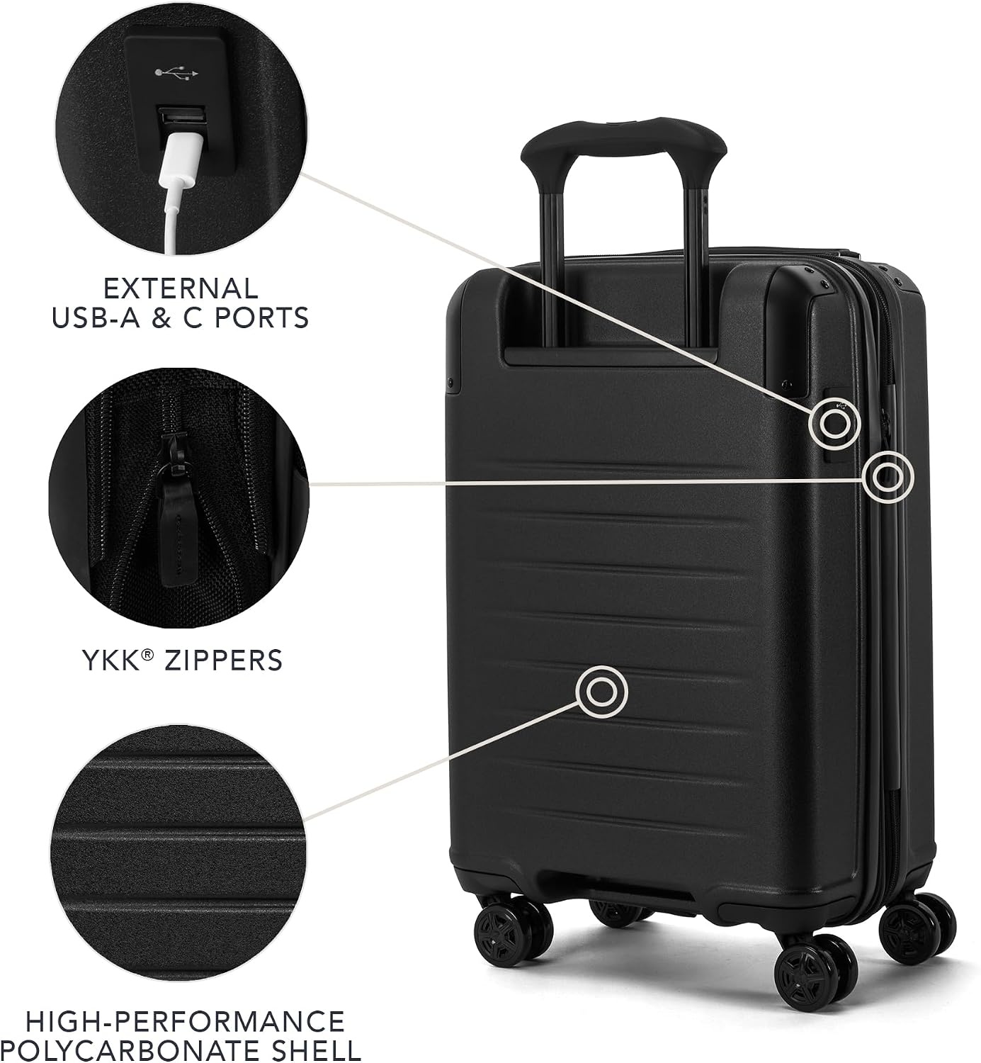 image:imageTravelpro Platinum Elite Hardside Checked Luggage Spinner Black 28InchJet Black