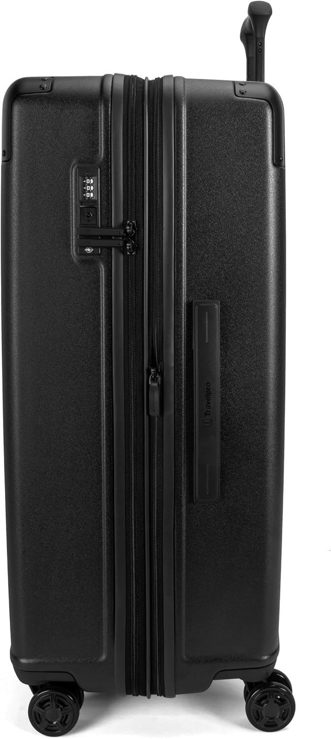 image:imageTravelpro Platinum Elite Hardside Checked Luggage Spinner Black 28InchJet Black