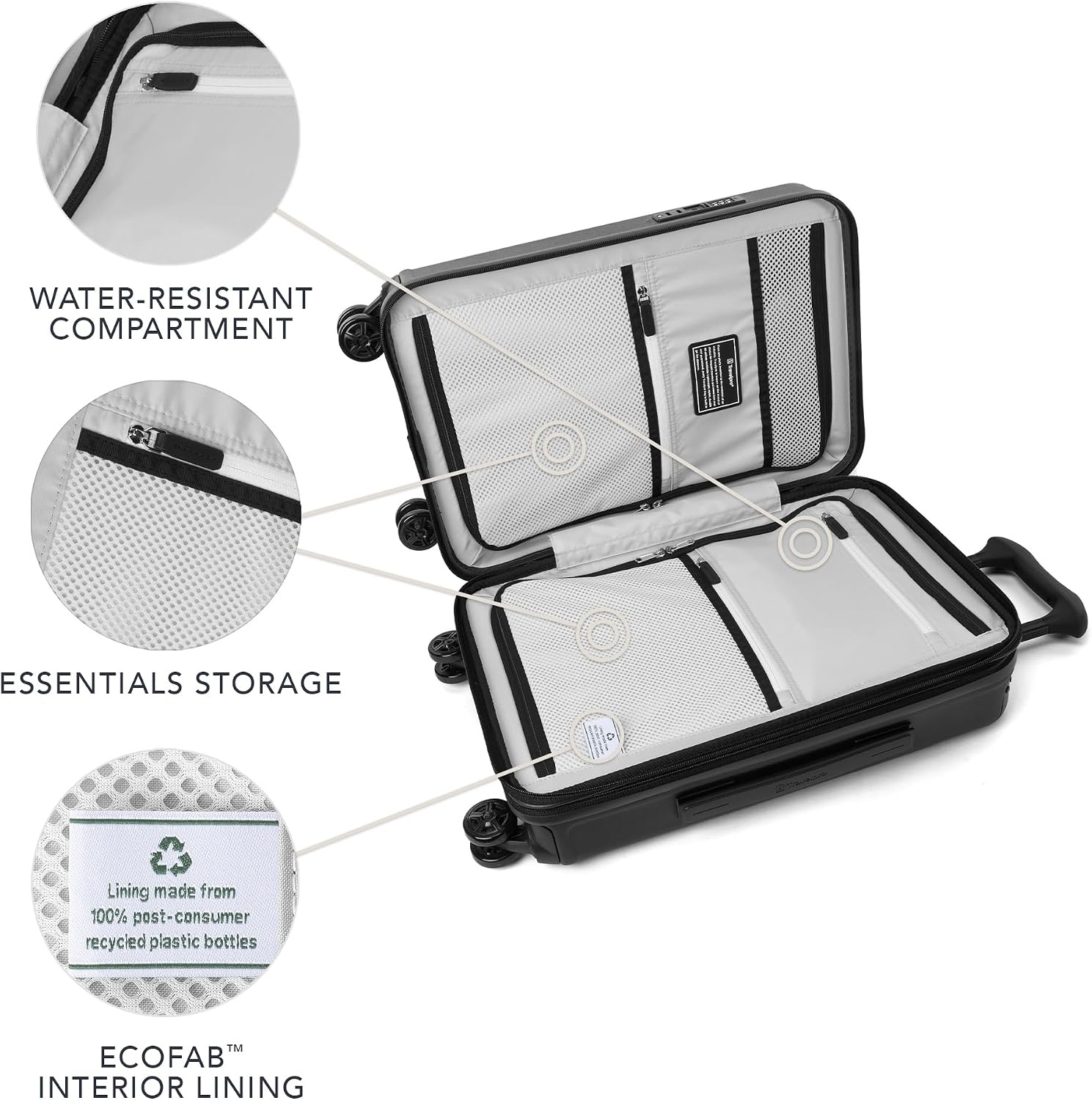 image:imageTravelpro Platinum Elite Hardside Checked Luggage Spinner Black 28InchJet Black