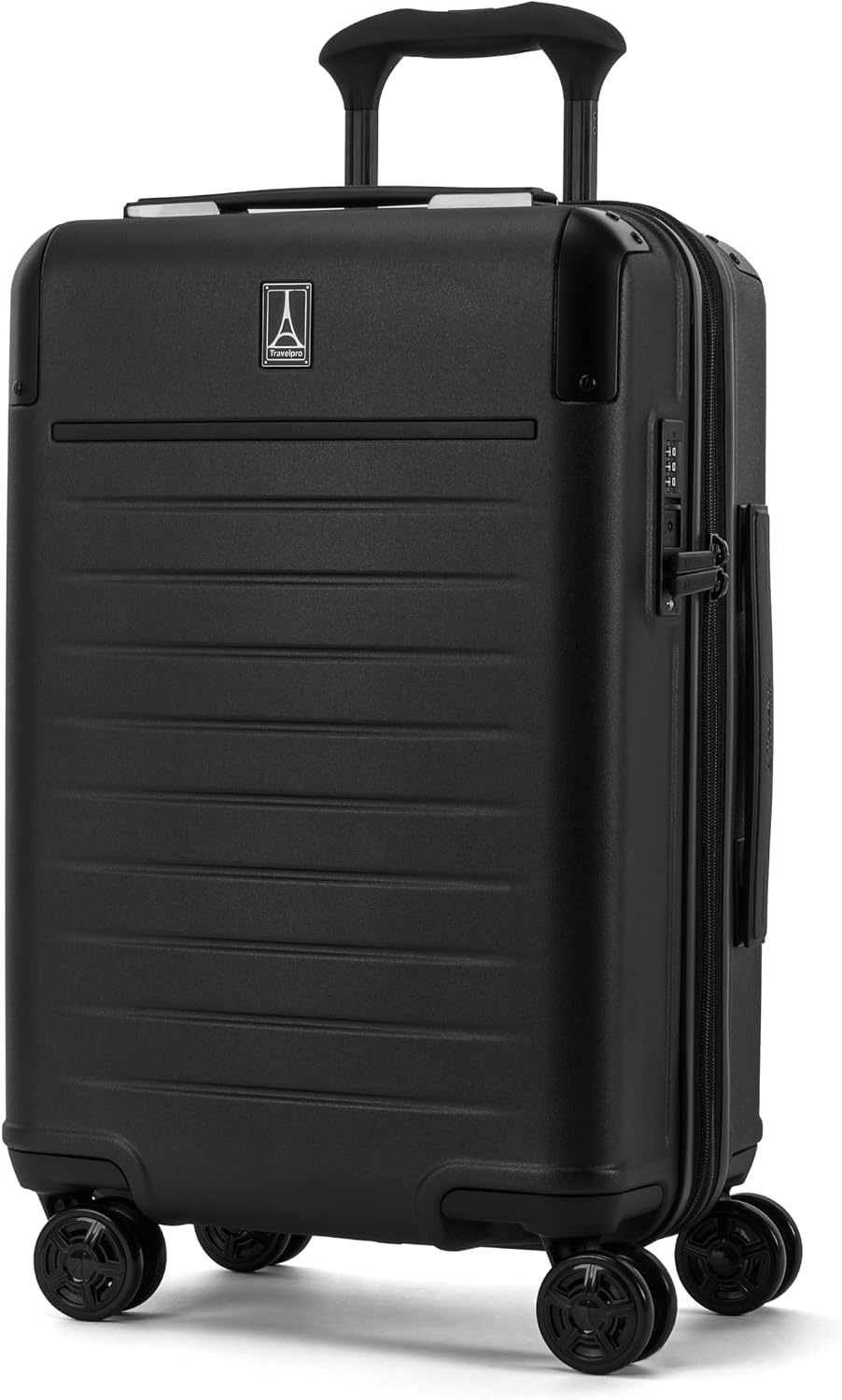 image:imageTravelpro Platinum Elite Hardside Checked Luggage Spinner Black 28InchJet Black
