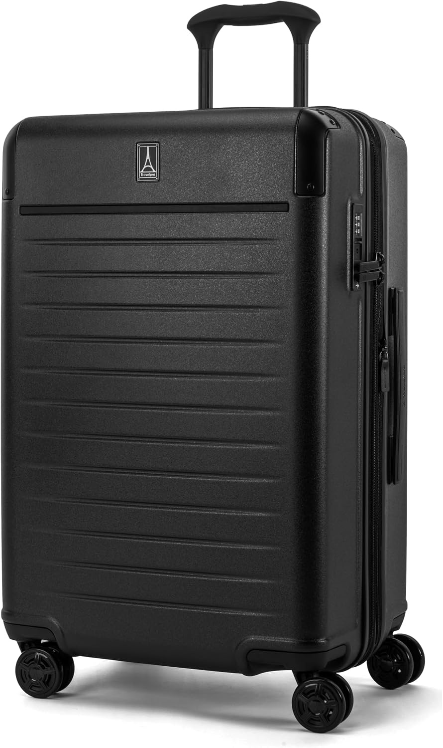 image:imageTravelpro Platinum Elite Hardside Checked Luggage Spinner Black 28InchJet Black