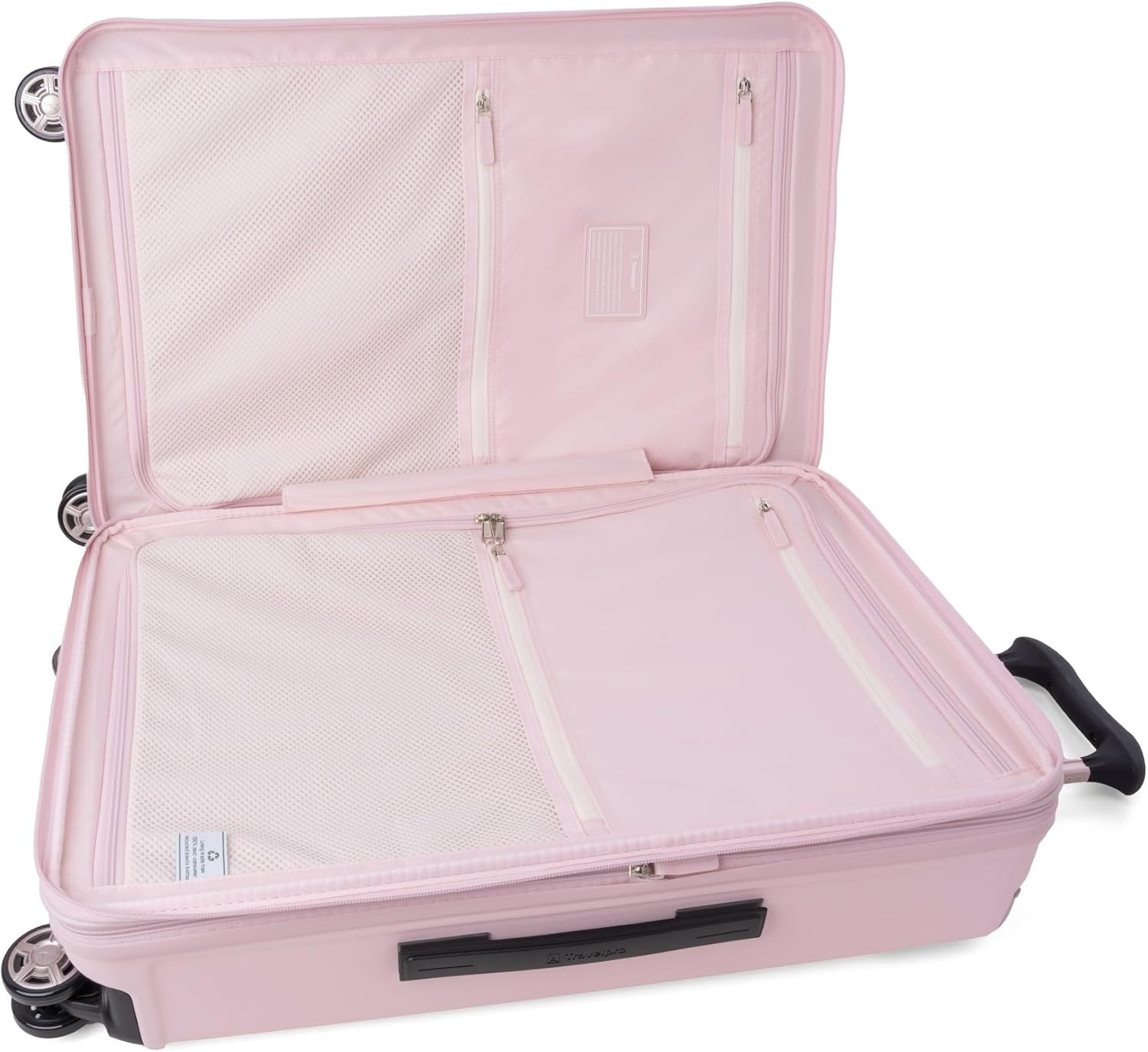 image:imageTravelpro Platinum Elite Hardside Checked Luggage Spinner Black 28InchPowder Pink