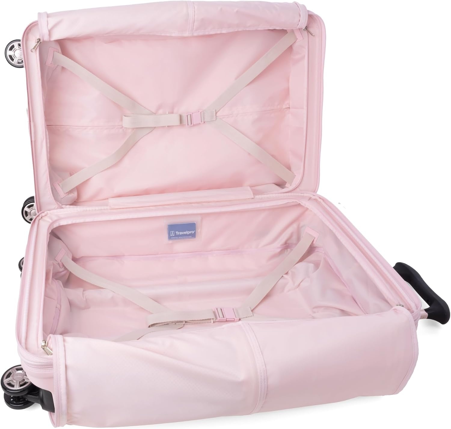 image:imageTravelpro Platinum Elite Hardside Checked Luggage Spinner Black 28InchPowder Pink