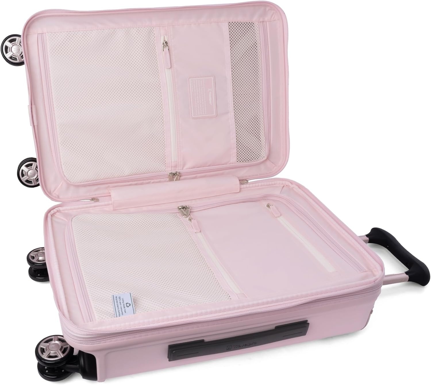 image:imageTravelpro Platinum Elite Hardside Checked Luggage Spinner Black 28InchPowder Pink