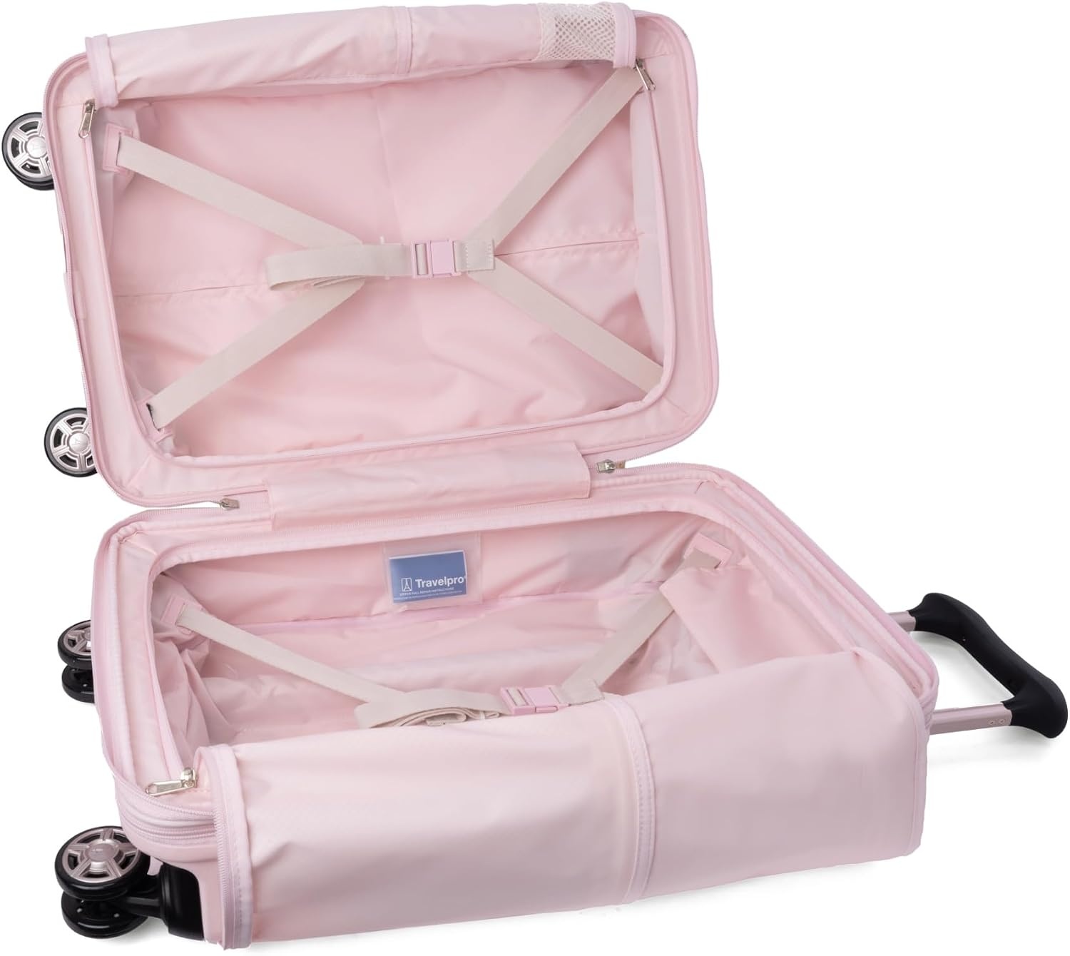 image:imageTravelpro Platinum Elite Hardside Checked Luggage Spinner Black 28InchPowder Pink