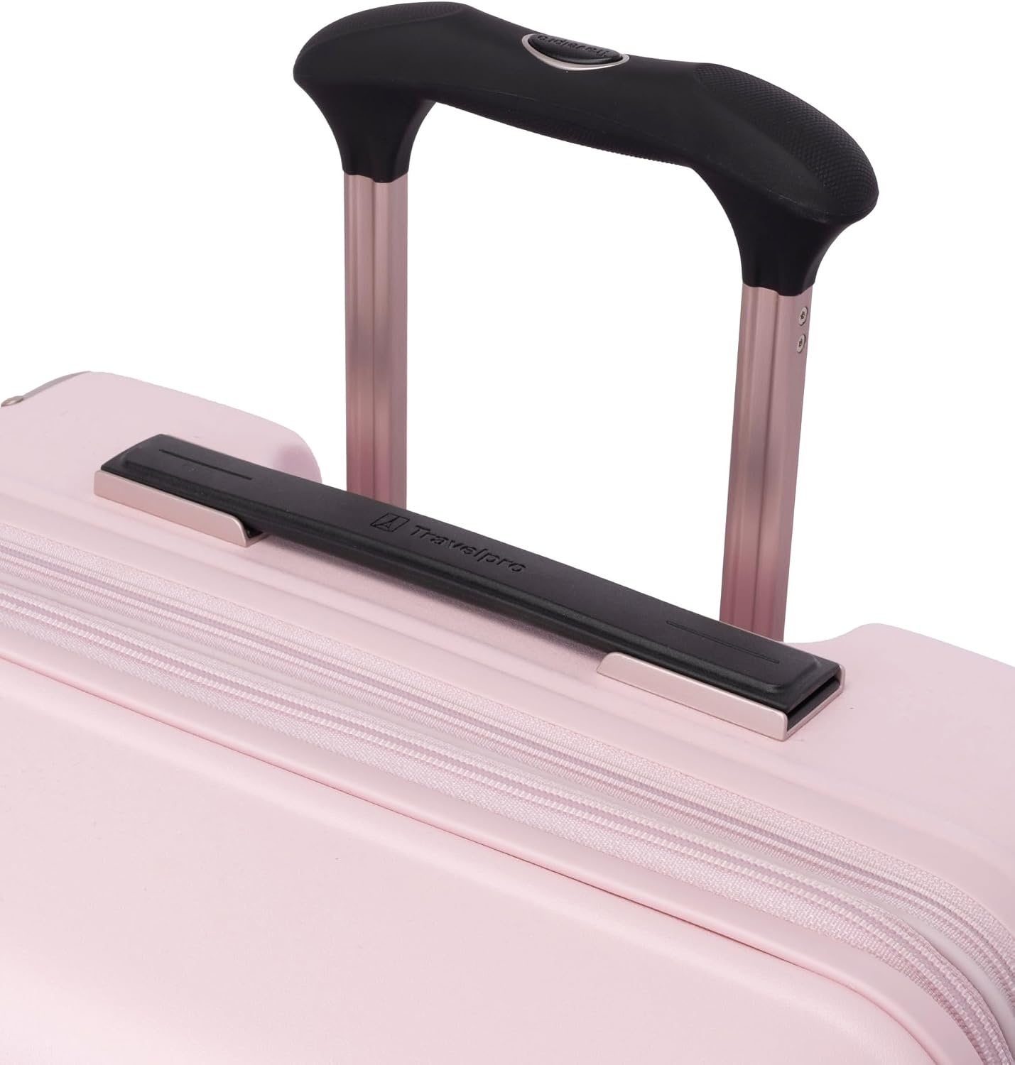 image:imageTravelpro Platinum Elite Hardside Checked Luggage Spinner Black 28InchPowder Pink