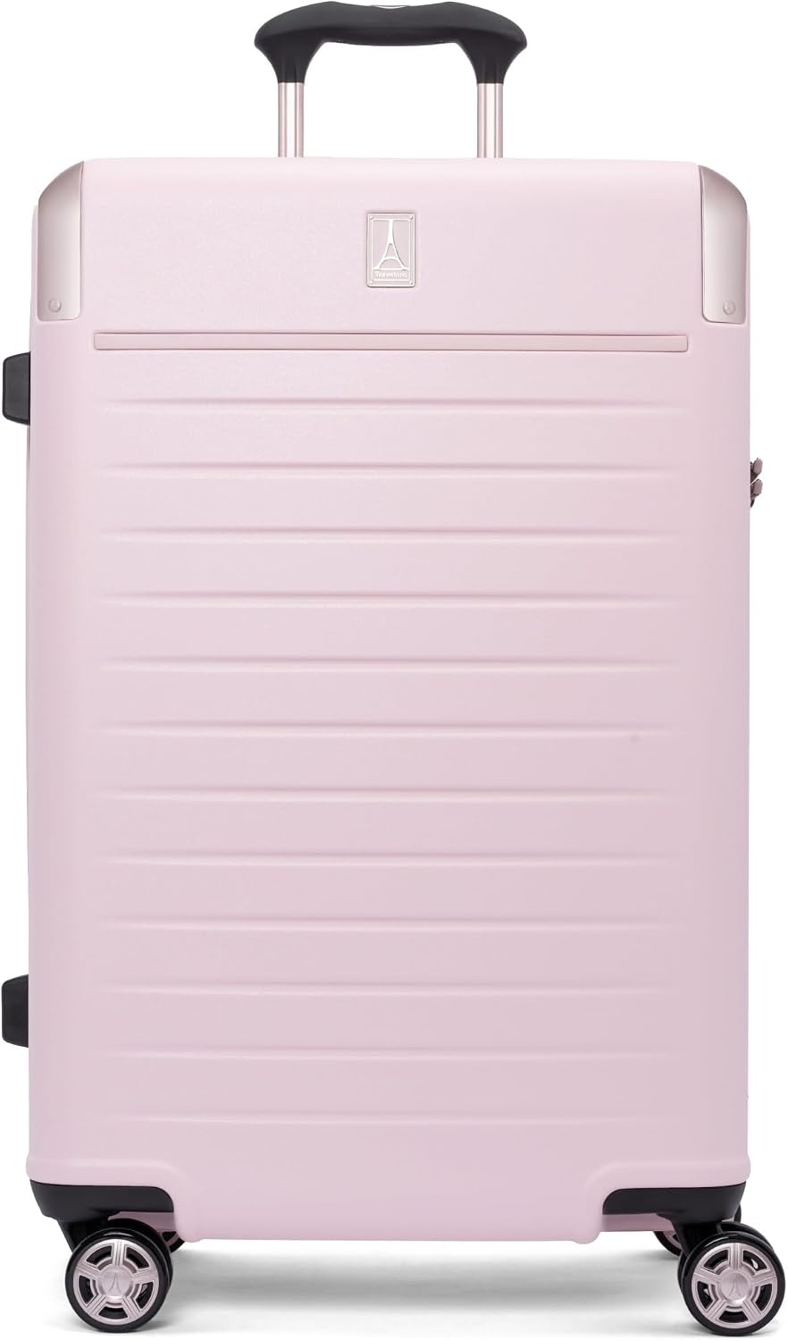 image:imageTravelpro Platinum Elite Hardside Checked Luggage Spinner Black 28InchPowder Pink