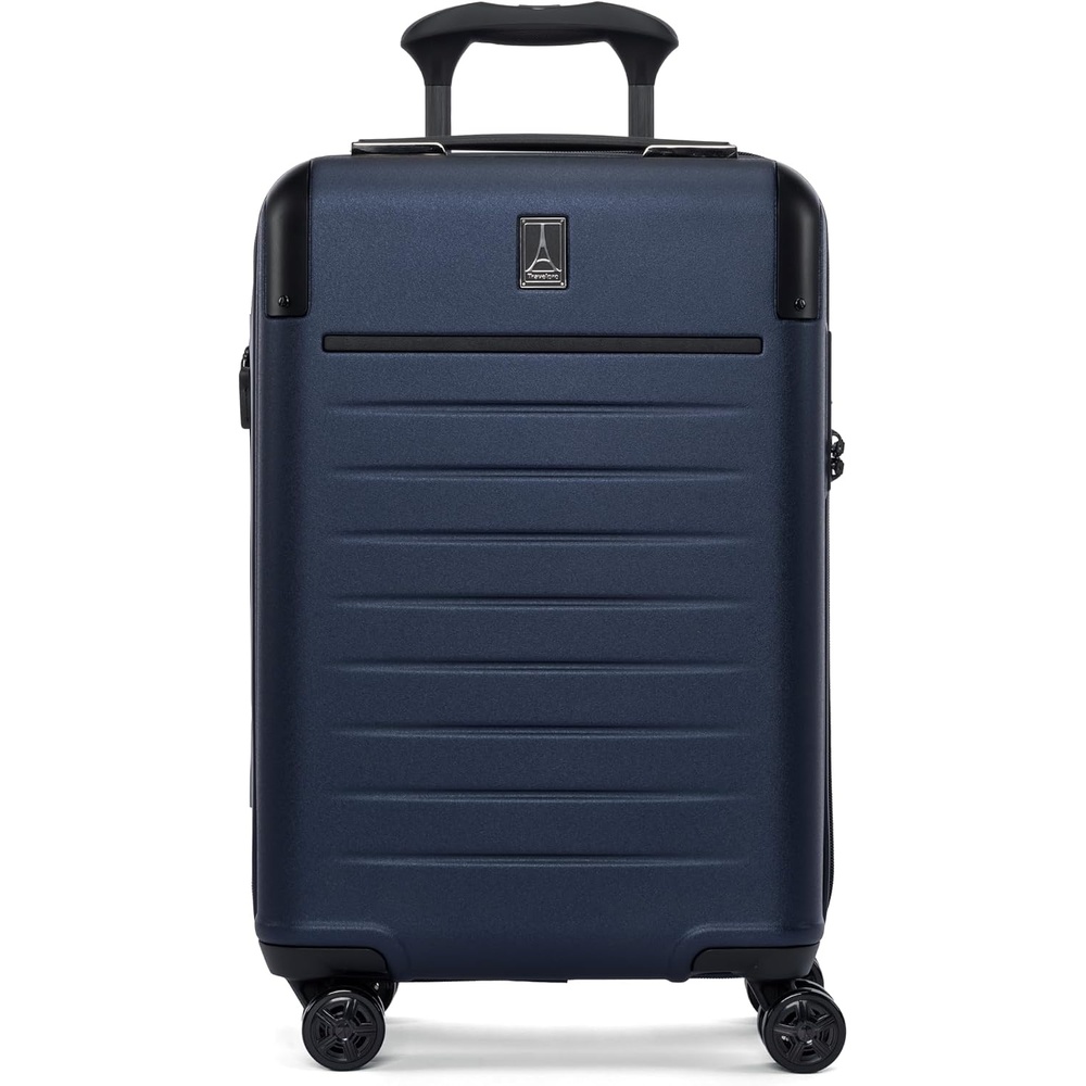 image:imageTravelpro Platinum Elite Hardside Checked Luggage Spinner Black 28InchAviator Navy
