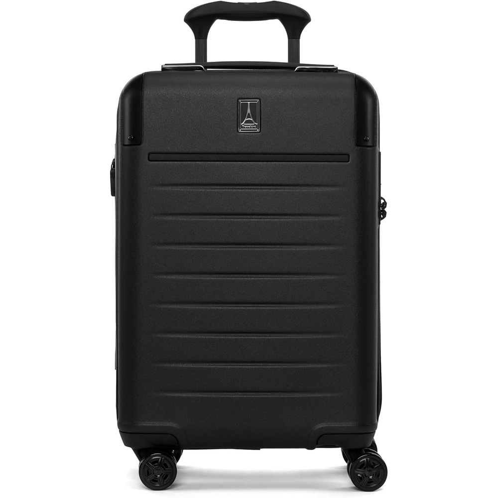 image:imageTravelpro Platinum Elite Hardside Checked Luggage Spinner Black 28InchJet Black