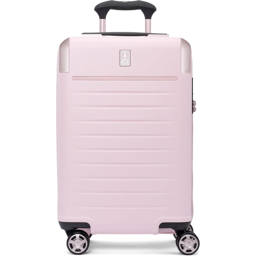 image:imageTravelpro Platinum Elite Hardside Checked Luggage Spinner Black 28InchPowder Pink